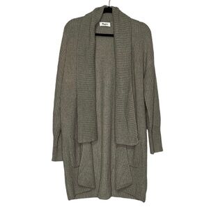 Military Hippie grey draped collar cardigan‎ sweater. Size L/XL